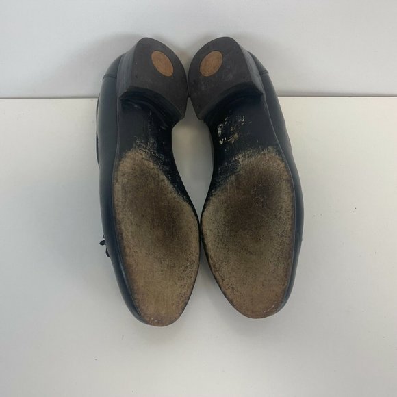 Salvatore Ferragamo Tassle Slip On Loafers Leather Black Italy Mens Size 7.5 D - Picture 5 of 7